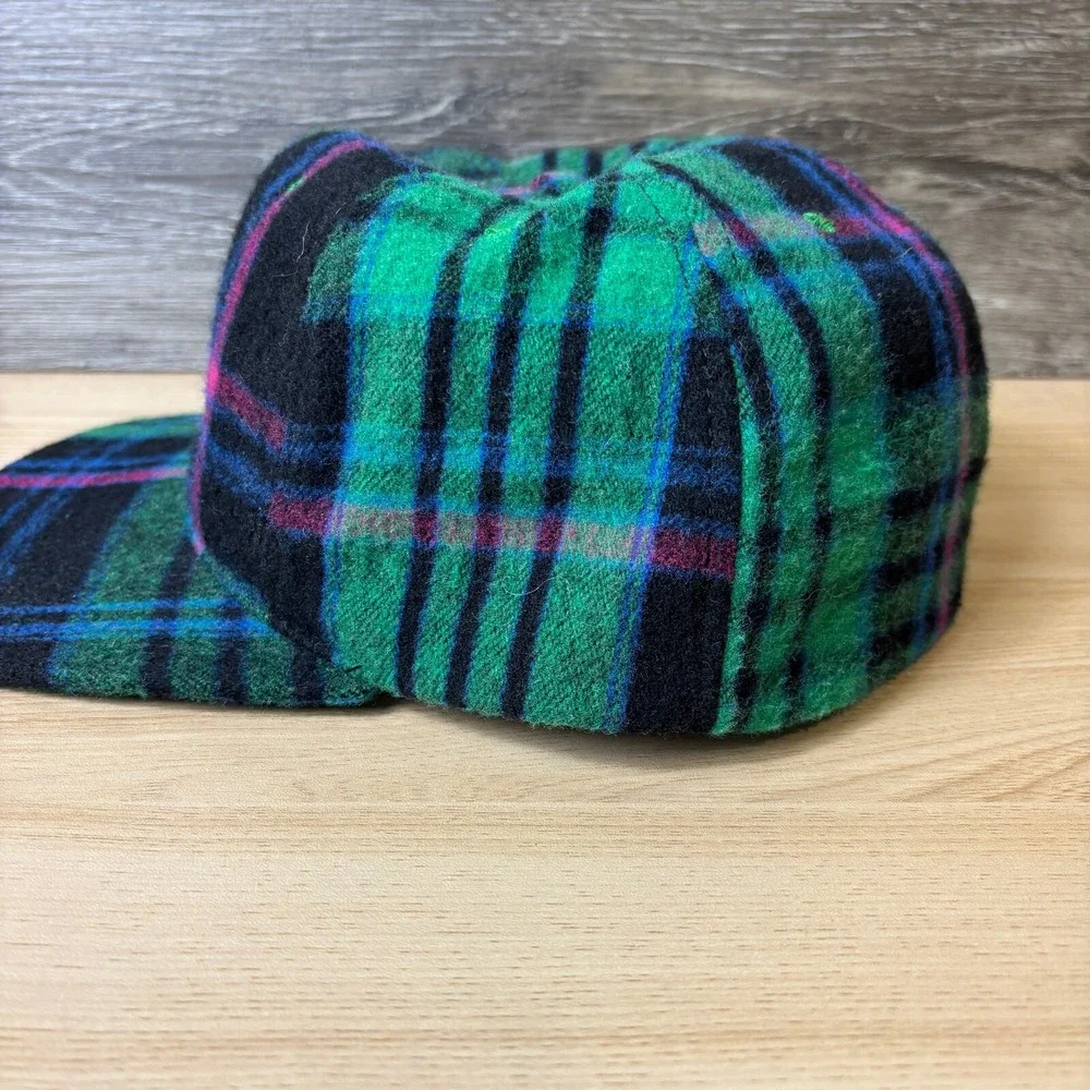 Malstrom Hat Cap Fitted Large‎ Black Green Wool Plaid Dry Goods USA Made